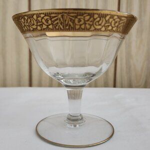 Tiffin Glass cocktail glasses 1920s gold trim set of 5